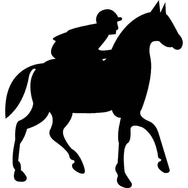 Название: Раскраска Наездник на лошади. Категория: контуры лошади. Теги: наездник, лошадь, контур.