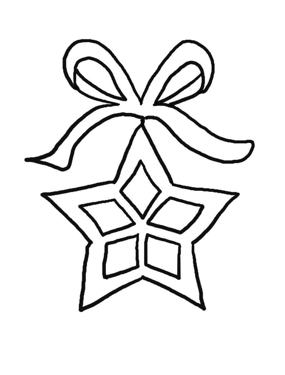 Coloring Christmas toy - asterisk. Category new year. Tags:  New Year, Christmas toy, star.