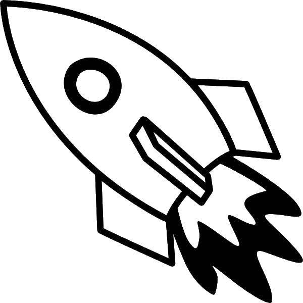 Название: Раскраска Простая ракета. Категория: ракеты. Теги: ракета, космос, корабли.