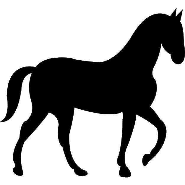 Название: Раскраска Шаблон лошади. Категория: контуры лошади. Теги: контуры, шаблоны, конь.