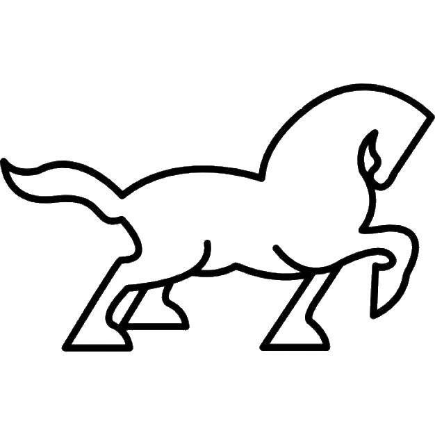 Coloring Pattern horse. Category the contours of the horse. Tags:  horse, pattern, tail.