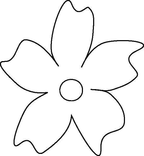 Название: Раскраска Шаблон цветка. Категория: цветы. Теги: цветок, лепестки, контур.