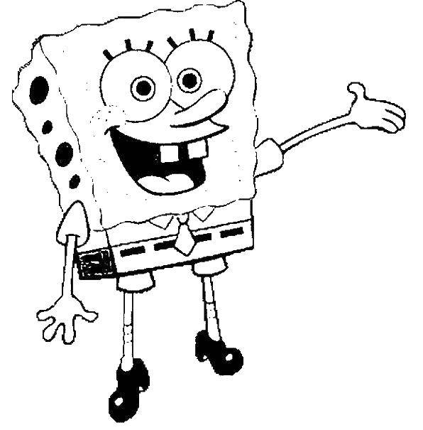 Coloring Spongebob and tie. Category cartoons. Tags:  the spongebob tie, teeth.