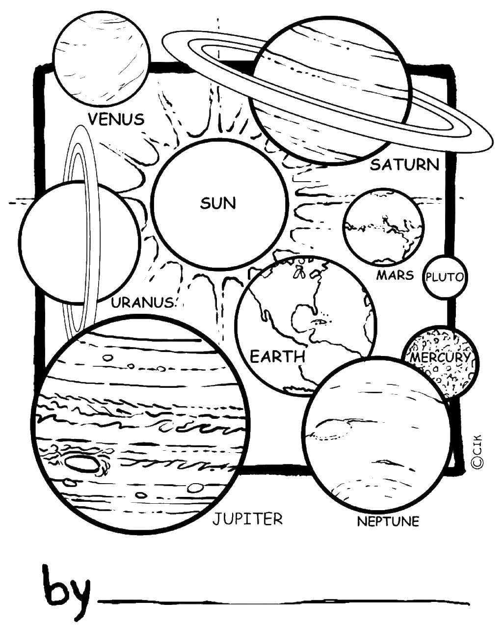 Coloring The structure of the planets. Category Space coloring pages. Tags:  the planet.