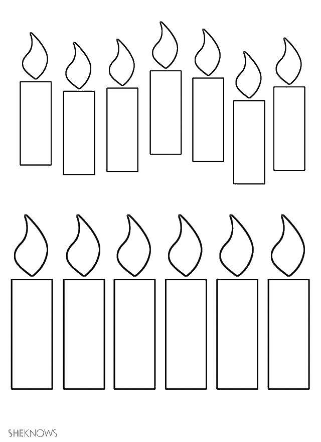 Coloring Cake candles. Category cakes. Tags:  candles, fire.