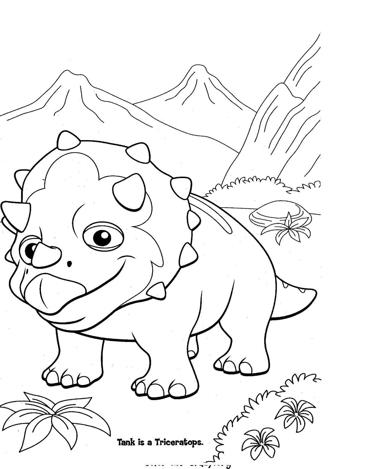 Coloring Triceratops. Category Jurassic Park. Tags:  Jurassic Park, dinosaurs, Triceratops.