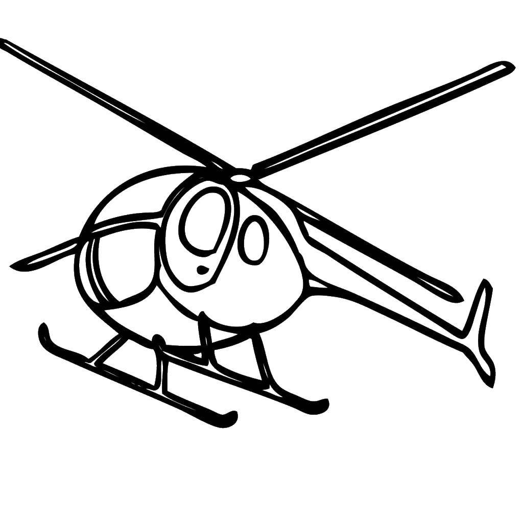 Вертолет детский раскраска