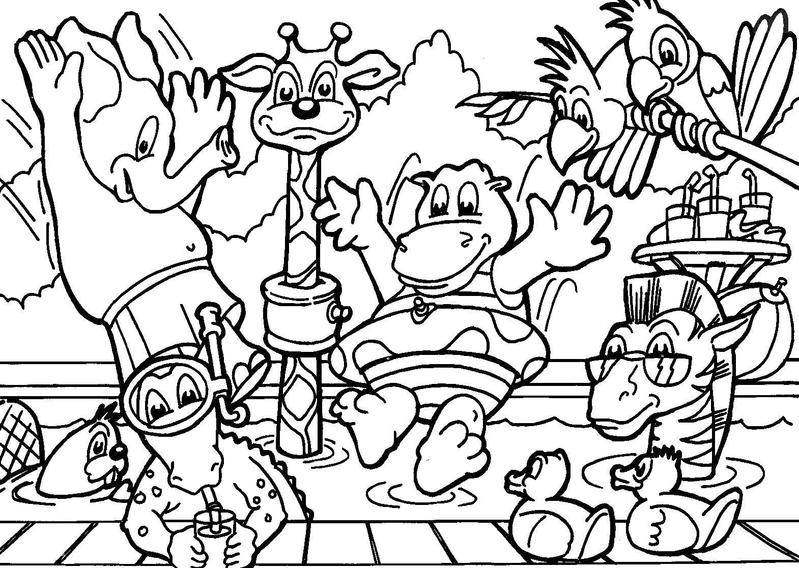 Coloring Zoo frenzy. Category animals. Tags:  zoo, animals.