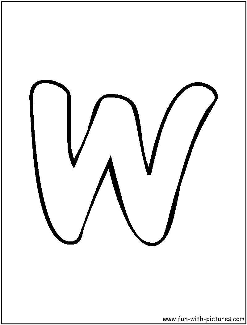 Название: Раскраска W. Категория: Буквы. Теги: английский алфавит, буквы, W.