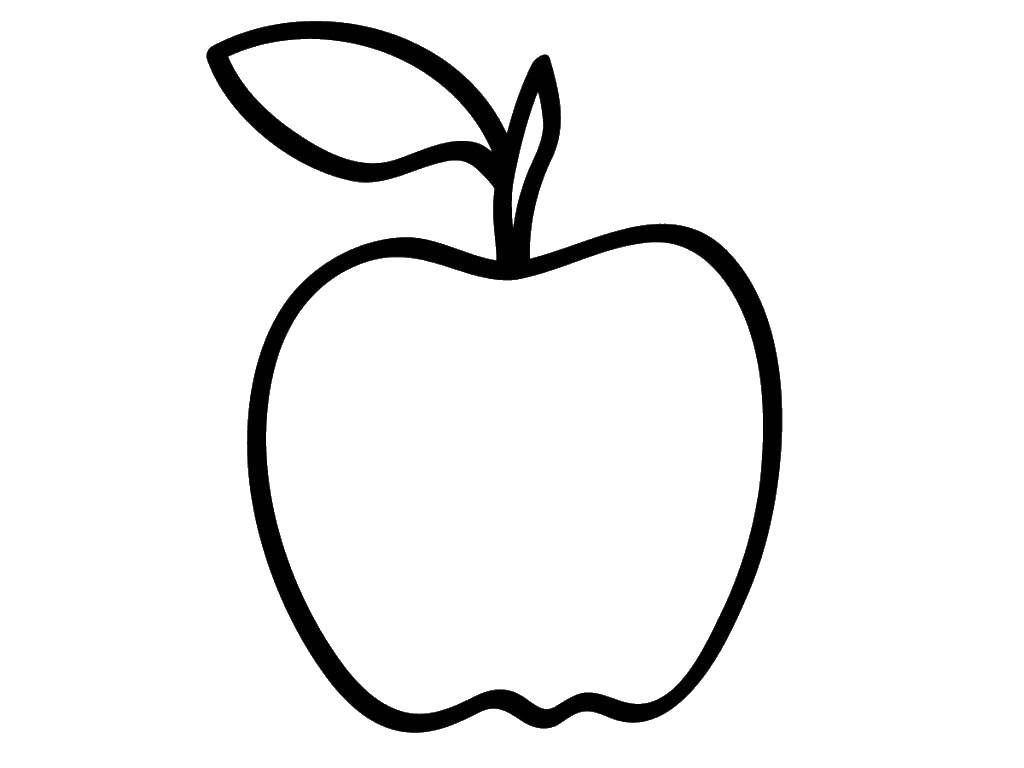 Название: Раскраска Яблочко. Категория: Контуры фруктов. Теги: фрукты, яблоки, яблочки.