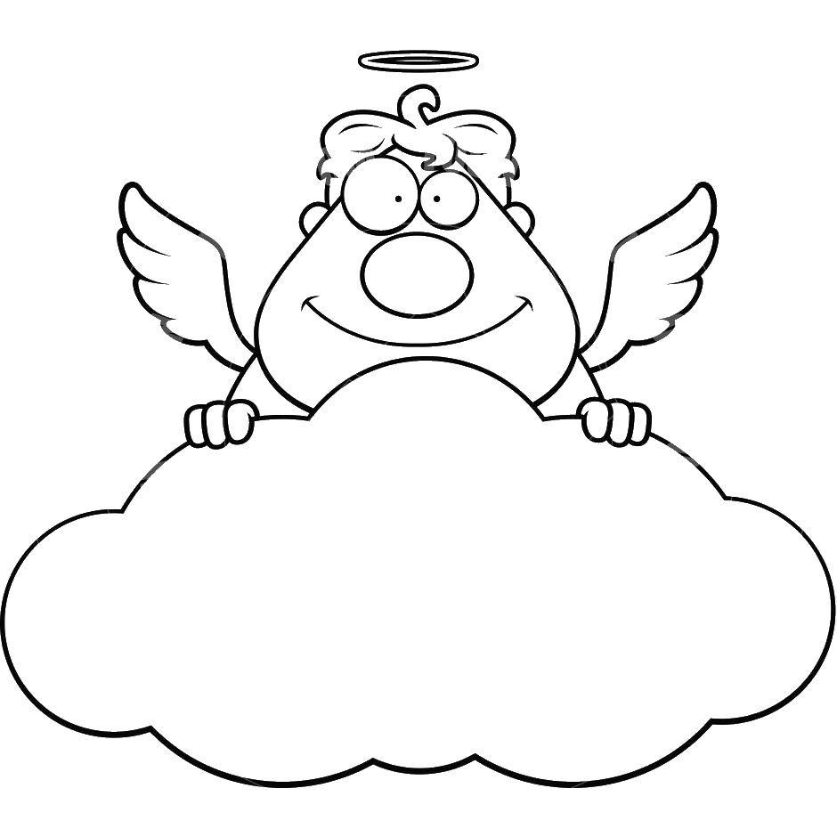 Coloring Angel hid behind a cloud. Category The contour of the clouds . Tags:  Cloud, sky.