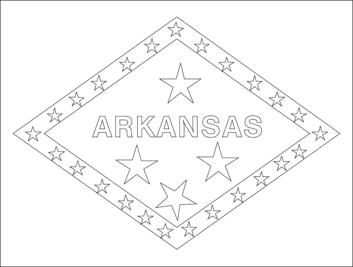 Coloring Arkansas. Category USA . Tags:  America, USA, flag.