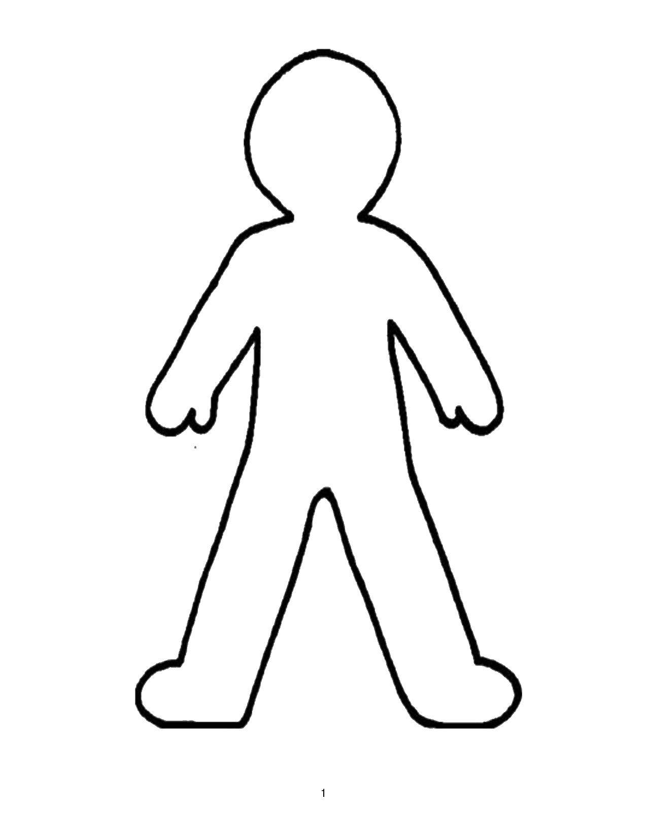 Coloring Outline of paper man. Category The contour of girls. Tags:  outline , man, hands, feet.