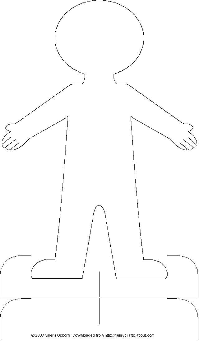 Название: Раскраска Контур человечка из бумаги. Категория: Контур куклы. Теги: контур, человек, руки, ноги.