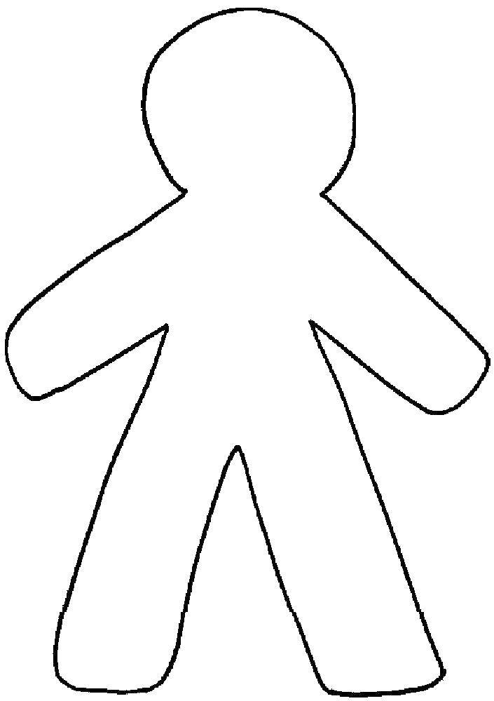 Название: Раскраска Контур человечка. Категория: раскраски. Теги: контур, человек, руки, ноги.