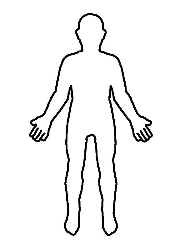Coloring The outline of a man. Category the contour of the boy. Tags:  outline , man, hands, feet.