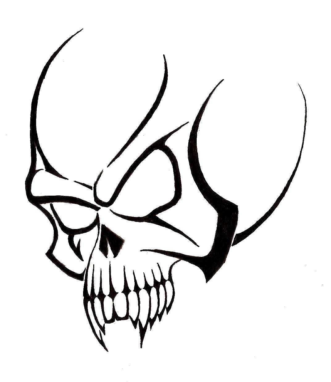 Coloring The contour of the skull. Category skull. Tags:  outline , skull, teeth.