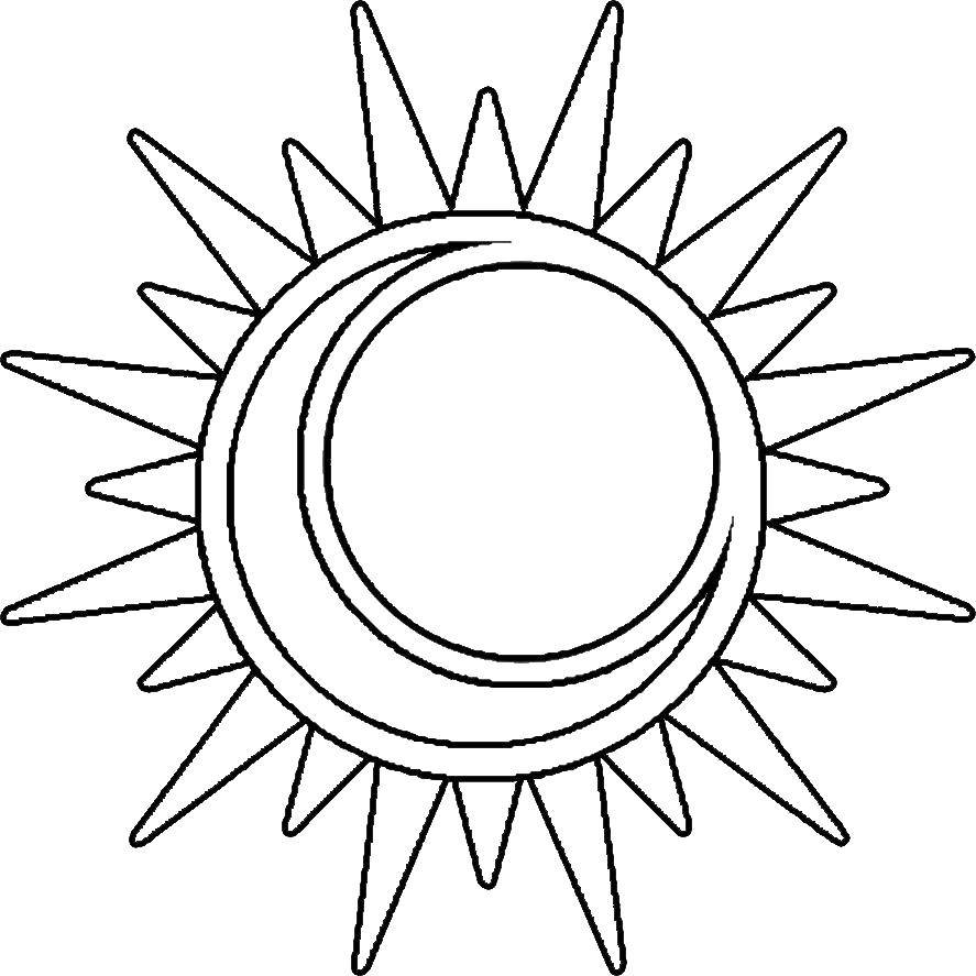 Название: Раскраска Лучи и солнце. Категория: Контур солнца. Теги: солнце, лучи.