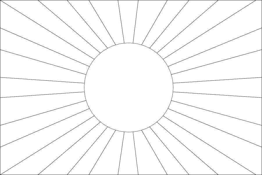 Название: Раскраска Лучики солнца. Категория: Контур солнца. Теги: солнце, лучи.
