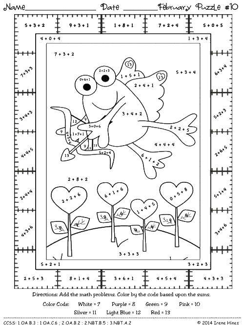 Coloring Frog Cupid. Category mathematical coloring pages. Tags:  Math, counting, logic.