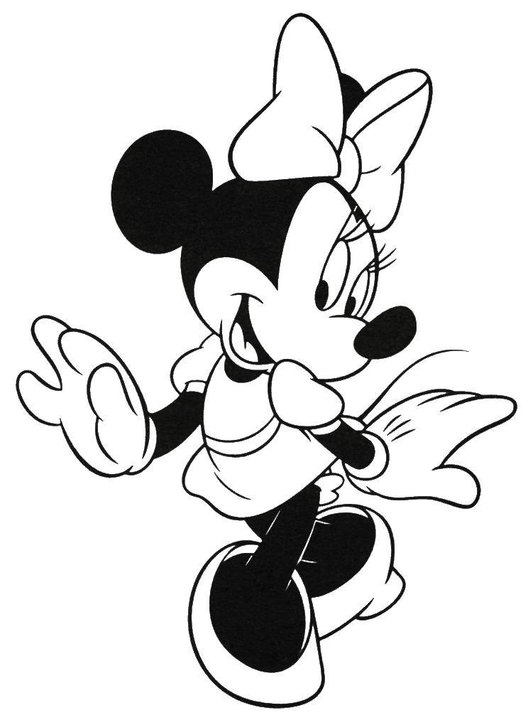 Coloring Minnie mouse with a beautiful bow. Category Disney cartoons. Tags:  Disney, Minnie Mouse.