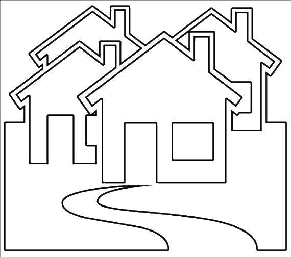 Coloring Many houses. Category The outline of the house. Tags:  House, building.