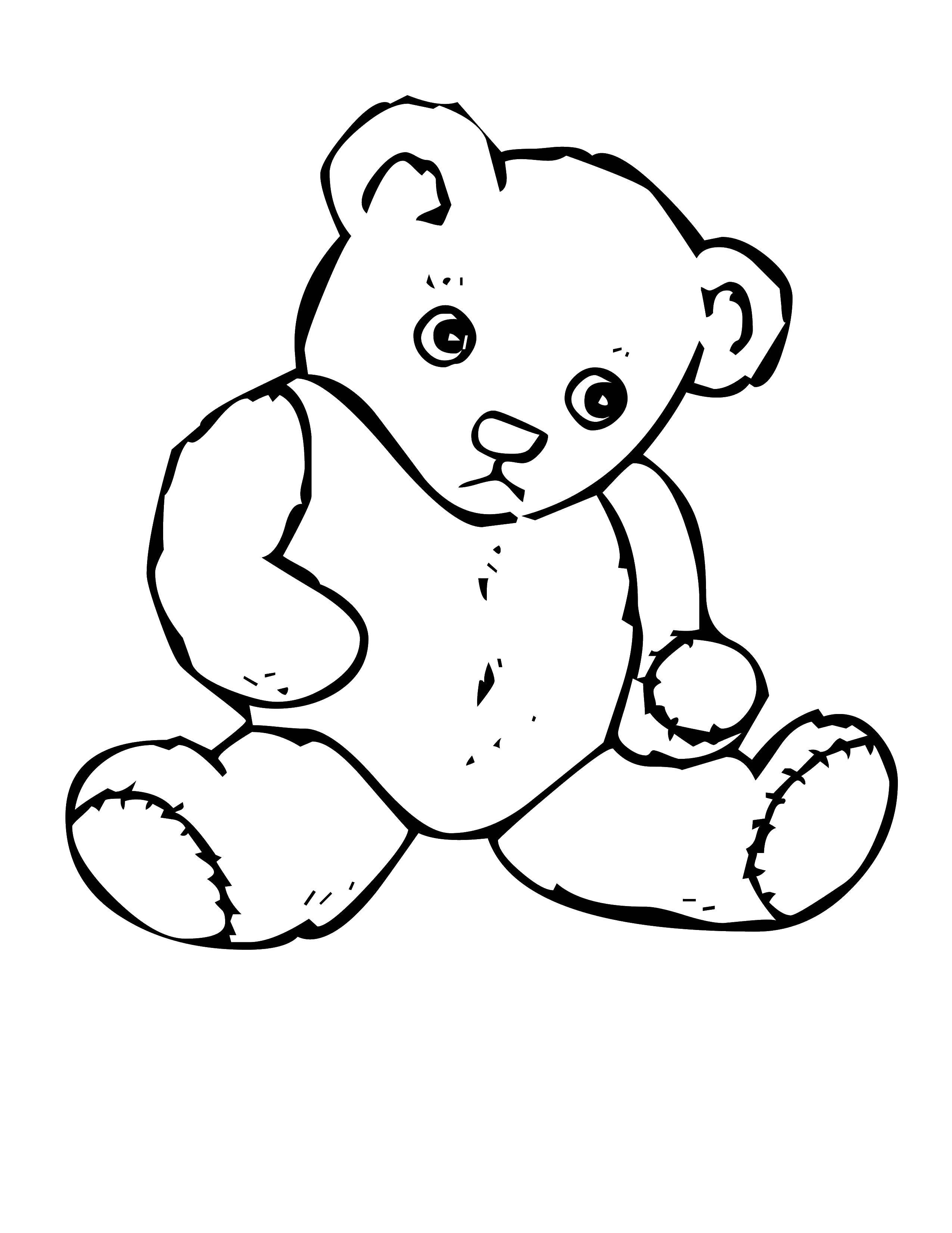 Название: Раскраска Обиженный медведь. Категория: игрушки. Теги: Игрушка, медведь.