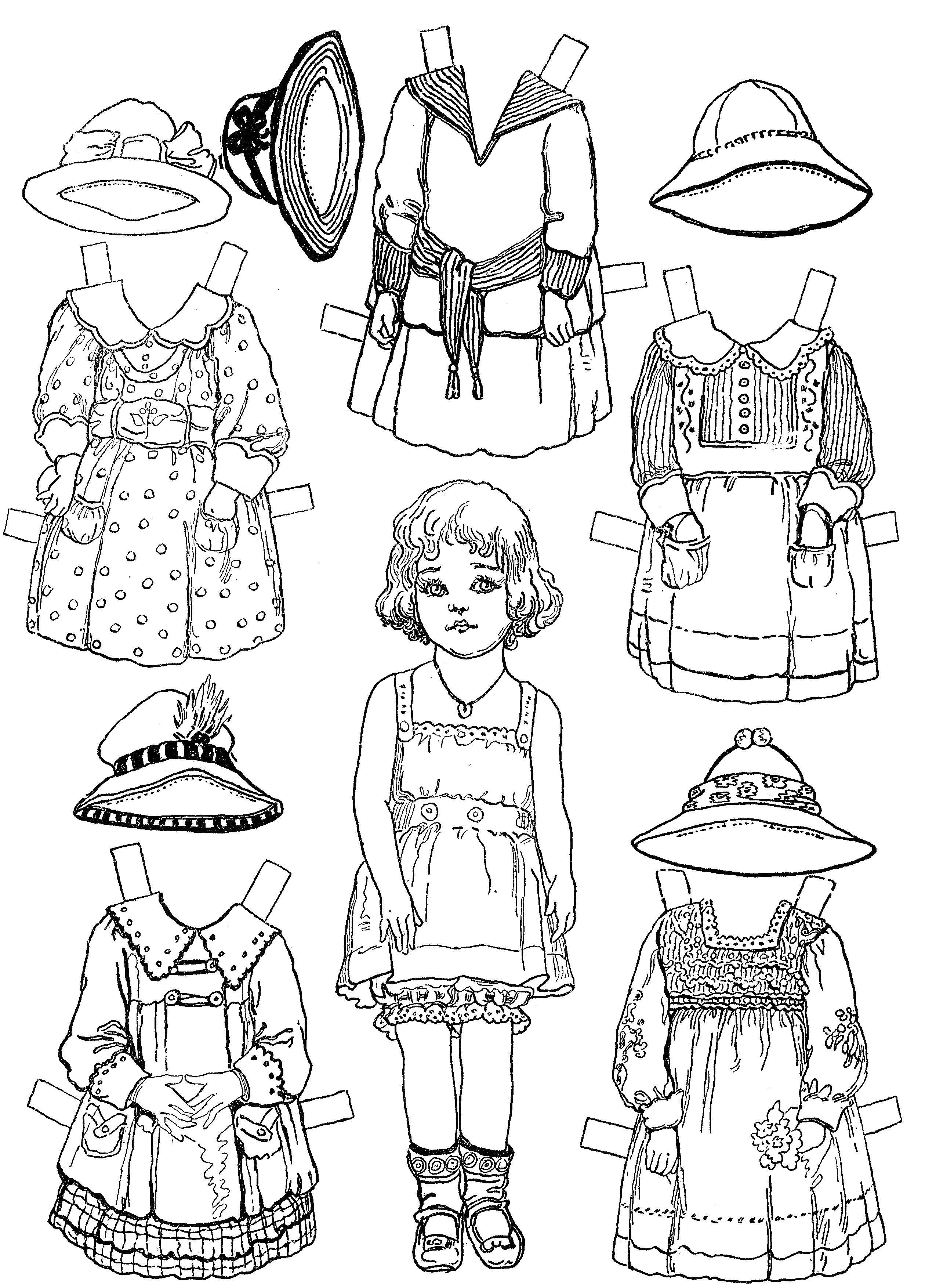 Coloring Clothes for dolls. Category Dolls. Tags:  dolls, clothes, girls.