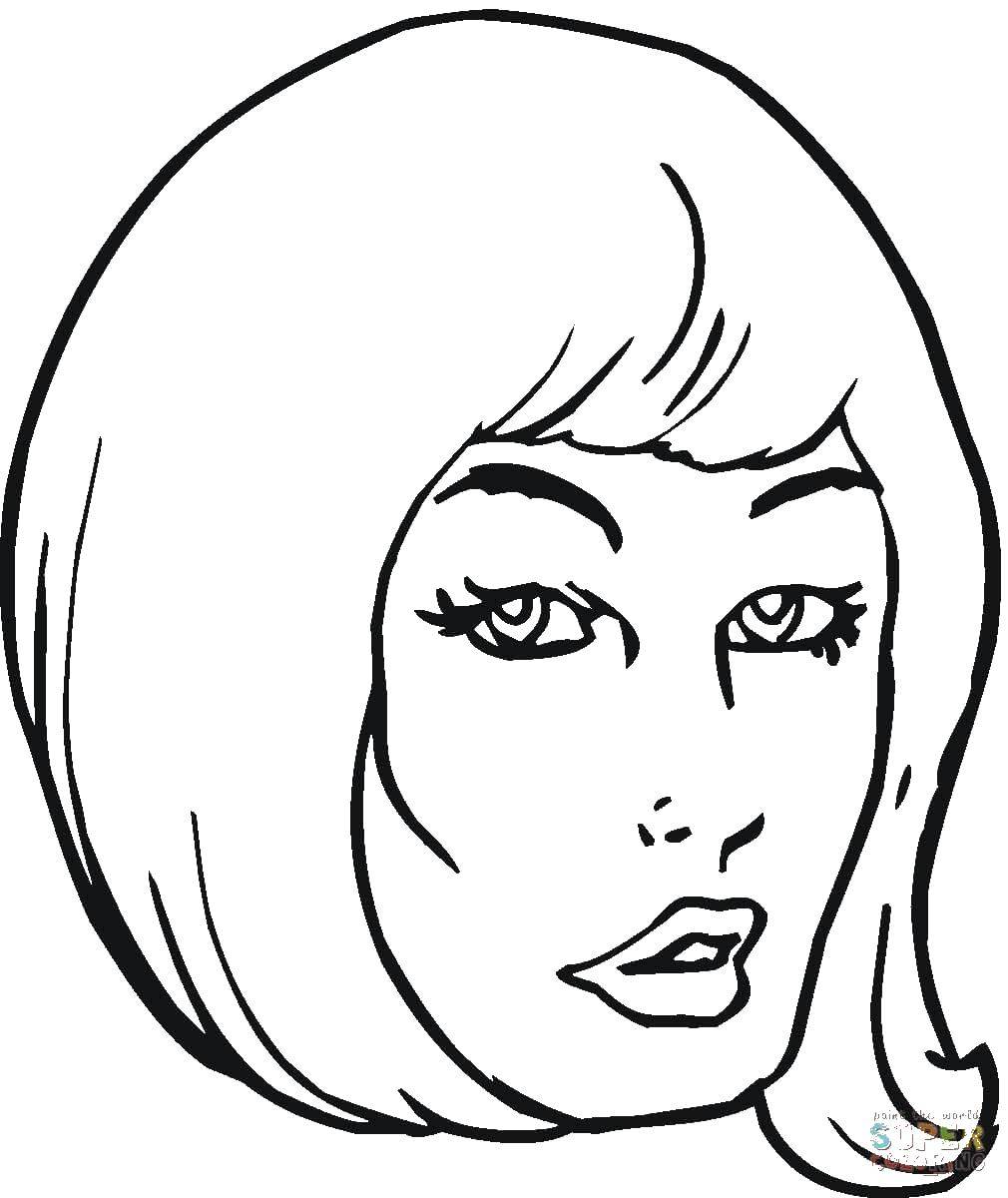 Coloring Portrait of a girl. Category girl. Tags:  girl, portrait, face.