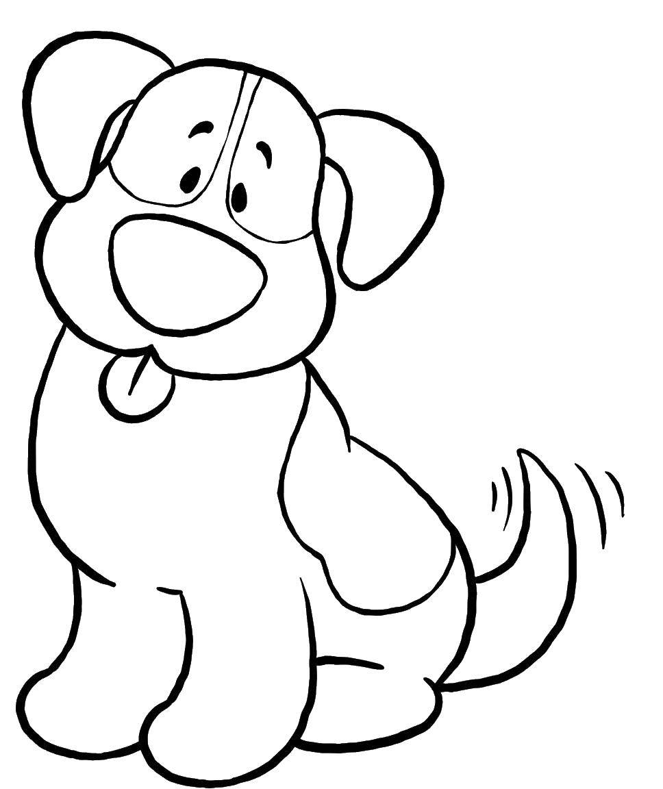 Coloring Happy dog. Category animals. Tags:  the dog.