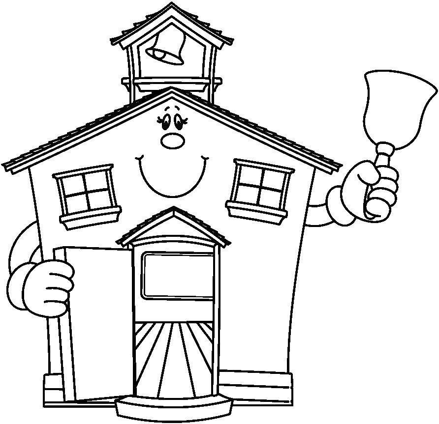 school building colouring pages