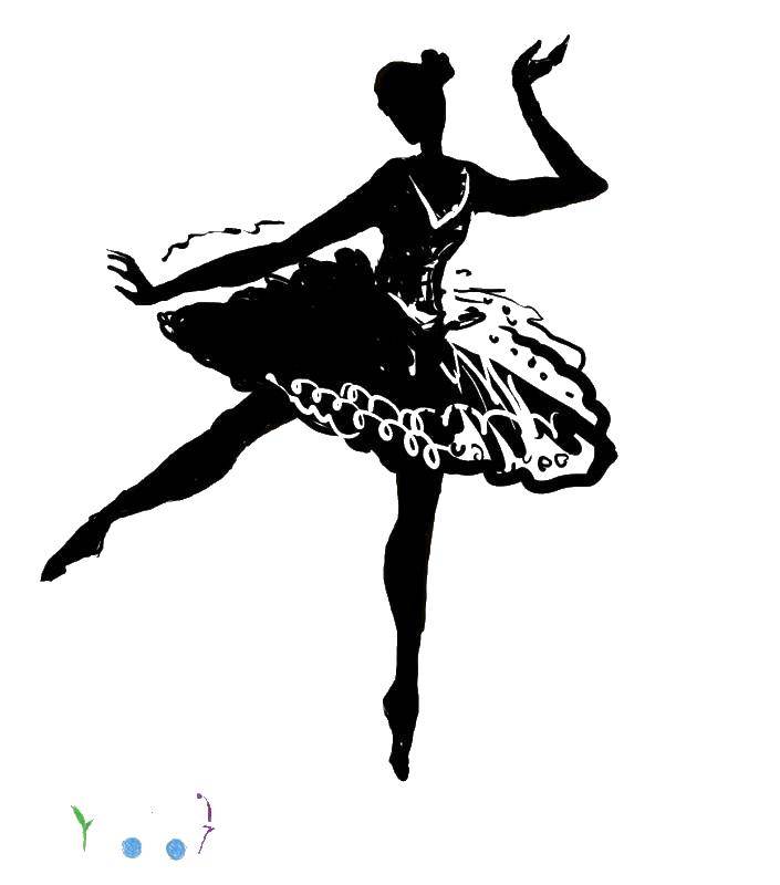 Coloring Silhouette of a ballerina. Category ballerina. Tags:  silhouette, ballet dancer, tutu.