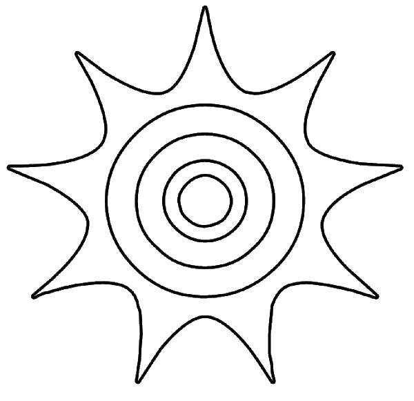 Coloring The sun and rays. Category The contour of the sun. Tags:  sun, rays.