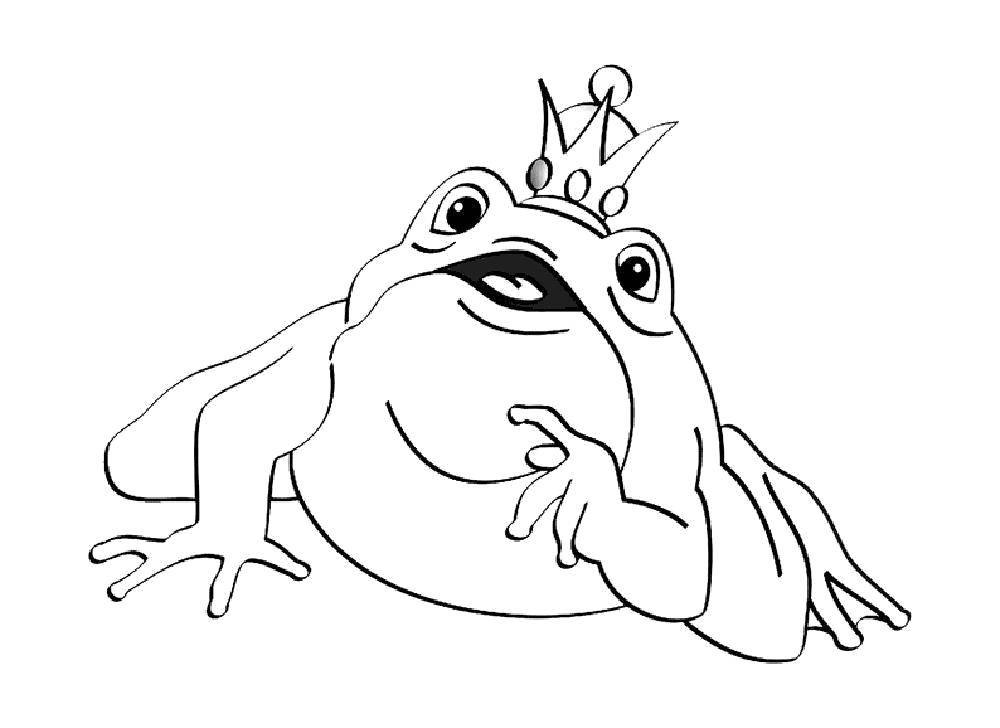 Coloring The frog Princess in the crown. Category Fairy tales. Tags:  Fairy tales.