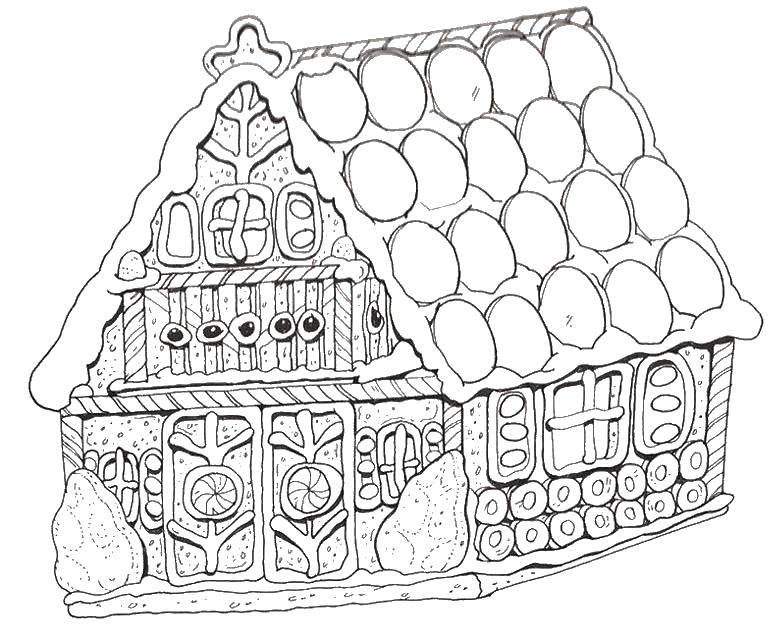 Coloring Delicious house. Category Coloring house. Tags:  House, building.