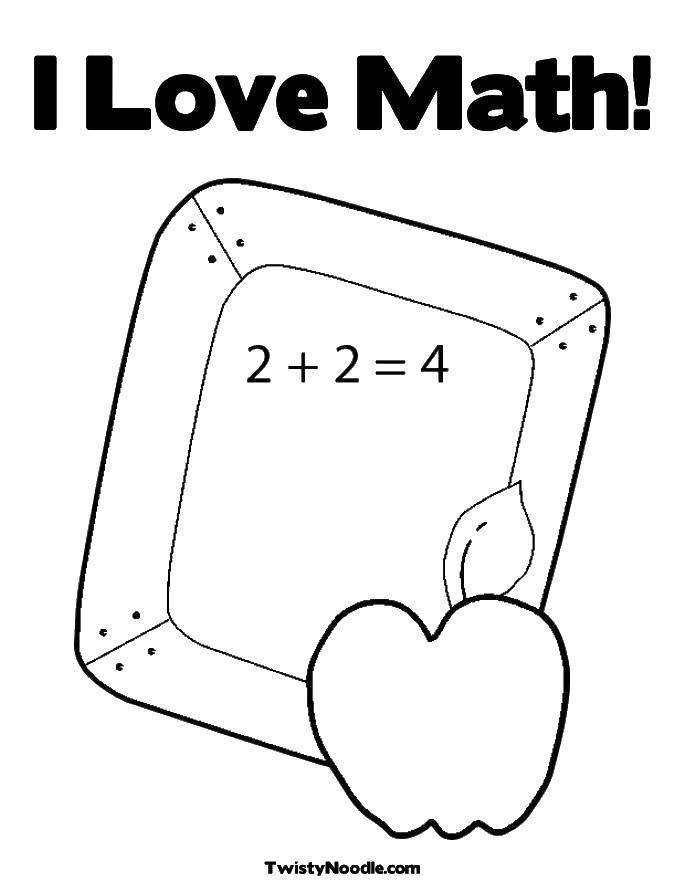 Coloring I love math. Category mathematical coloring pages. Tags:  Math, counting, logic.