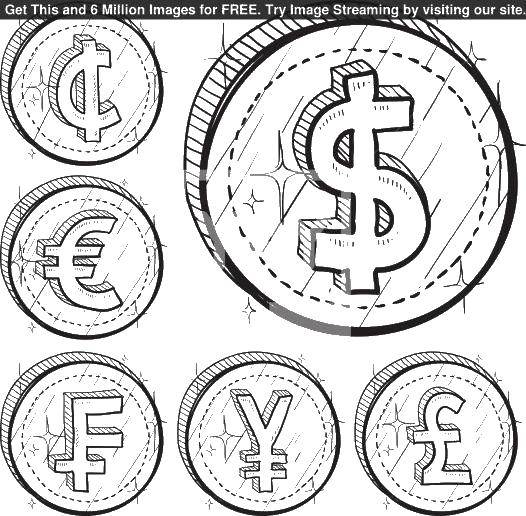 Coloring Signs of money. Category The money. Tags:  The money.