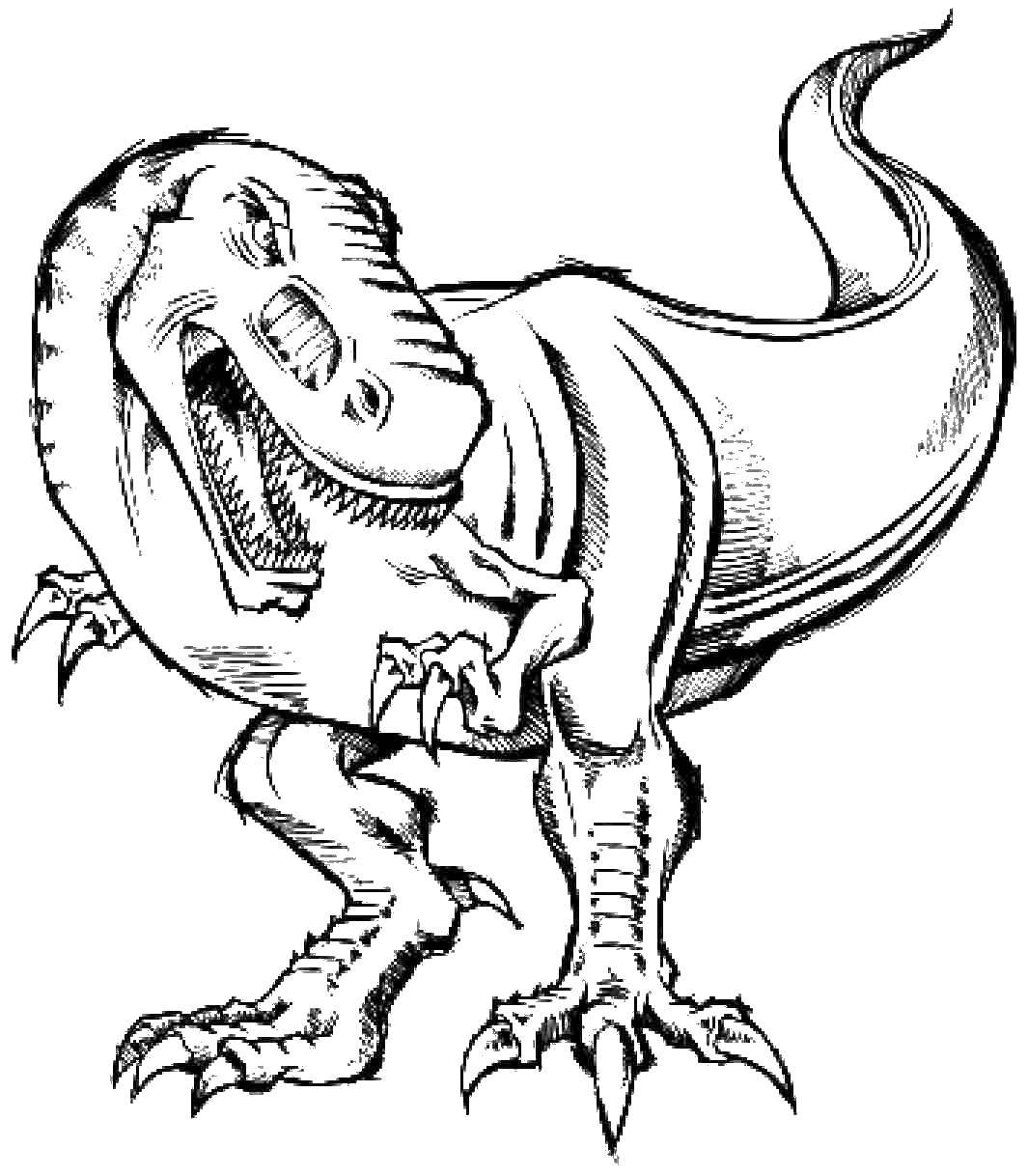 Раскраска Крупный страшный динозавр Скачать ,мультфильмы, динозавры, динозаврики,.  Распечатать 
