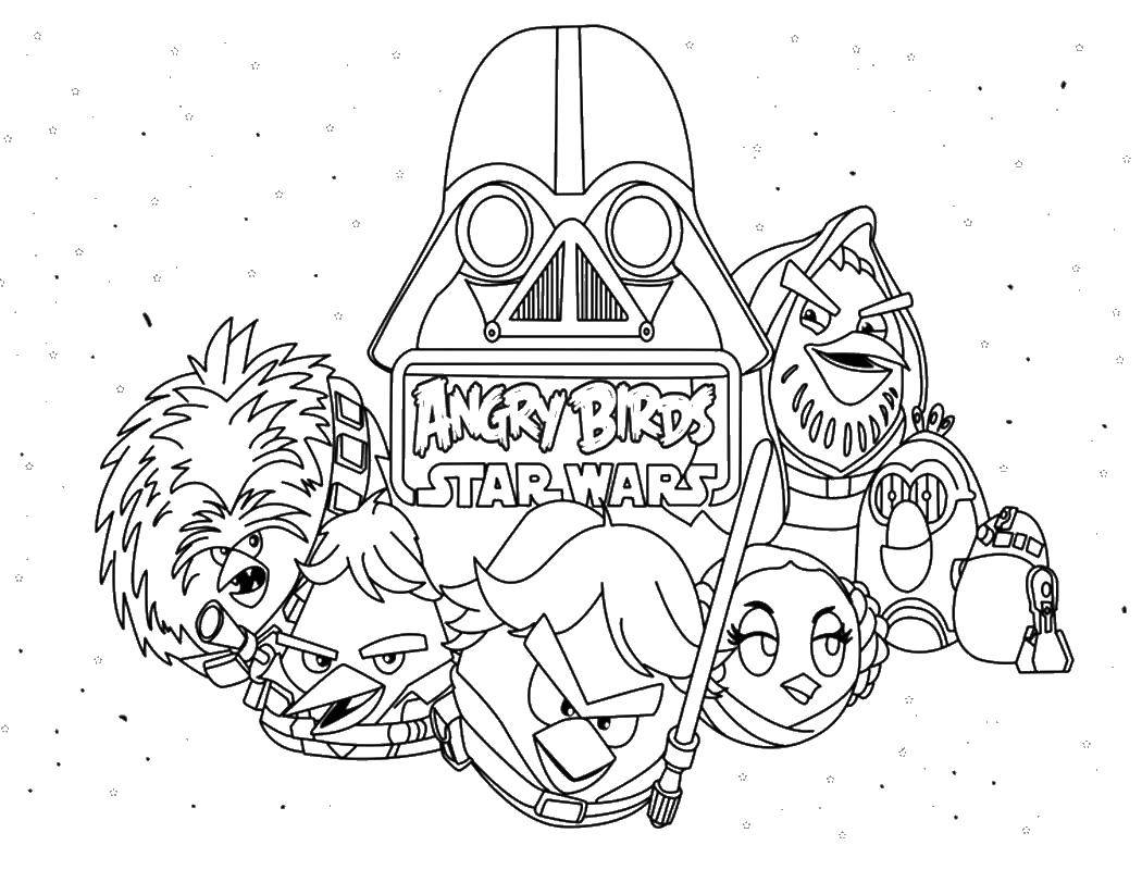 Coloring Angry birds star wars. Category angry birds. Tags:  birds, birds, games, angry birds.