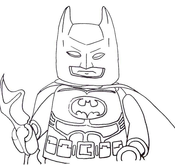 Coloring Batman from LEGO. Category For boys . Tags:  Designer, LEGO, Batman.