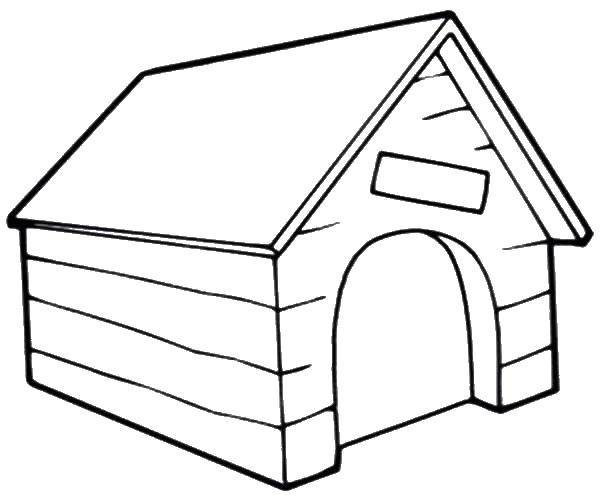 Coloring Booth dog. Category The dog and the box. Tags:  hut, roof.