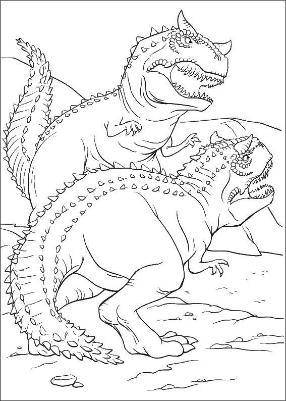 Coloring Dinosaurs are going to fight. Category dinosaur. Tags:  Dinosaurs.