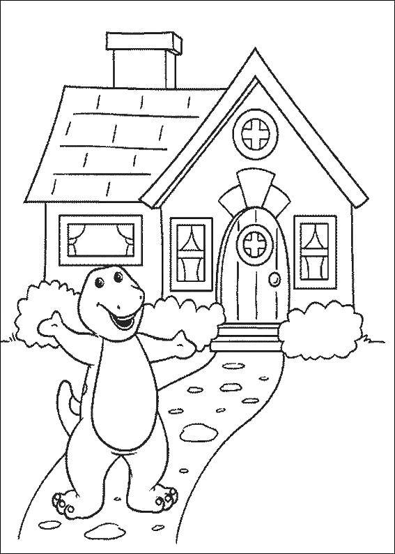 Coloring House dinosaur. Category Coloring house. Tags:  House, building.