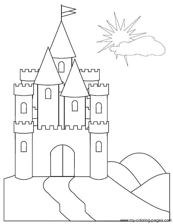 Название: Раскраска Дорога к замку. Категория: Замки. Теги: замки, замок, башни.