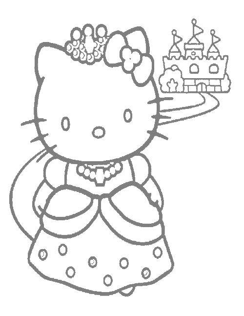 Coloring Hello kitty castle. Category Locks . Tags:  castles , castle, tower, kitty.