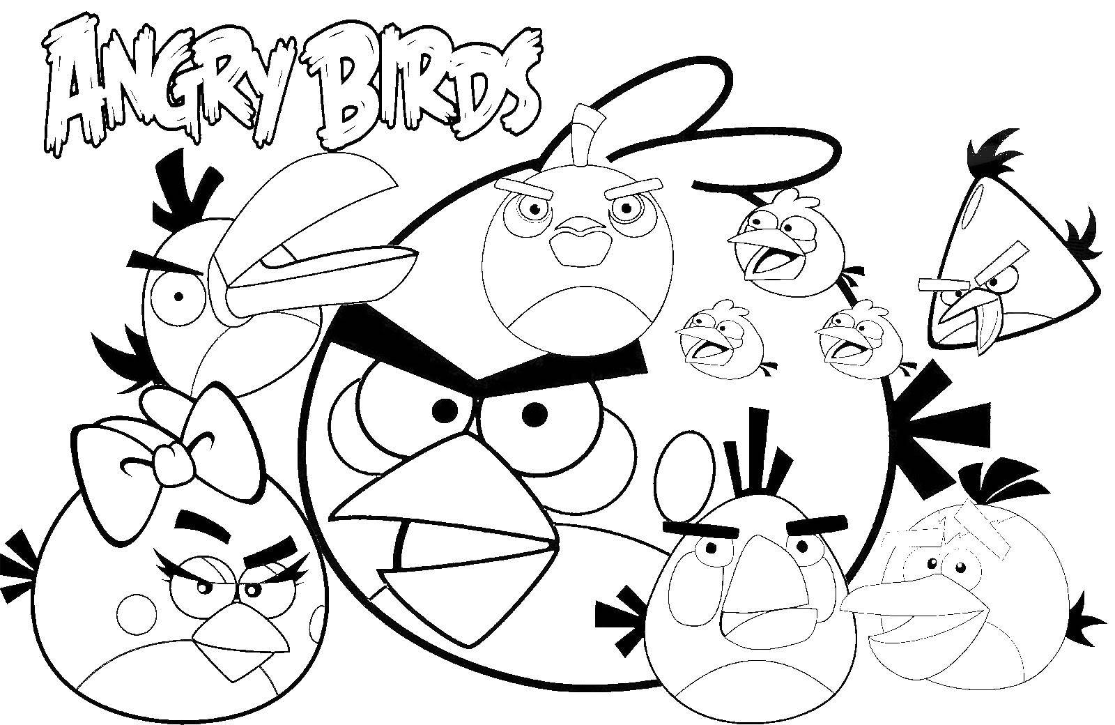 Название: Раскраска Игра angry birds. Категория: angry birds. Теги: angry birds, игры, персонажи.
