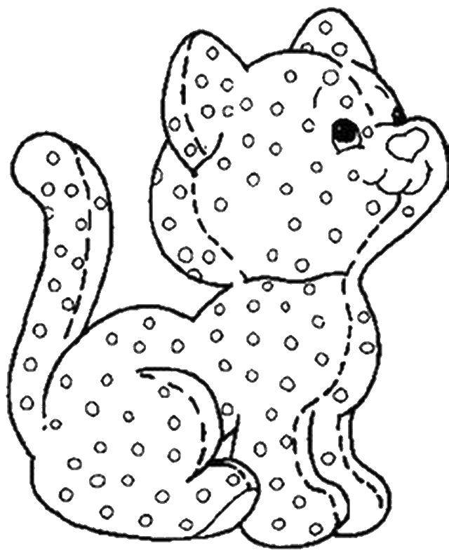 Название: Раскраска Котята в горошек. Категория: игрушки. Теги: котенок, горошек, хвост.