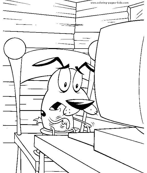 Coloring Courage. Category cartoons. Tags:  cartoon, dog, courage.