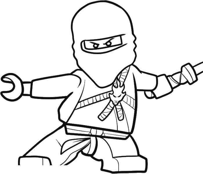 Coloring LEGO ninja. Category For boys . Tags:  LEGO, samurai.