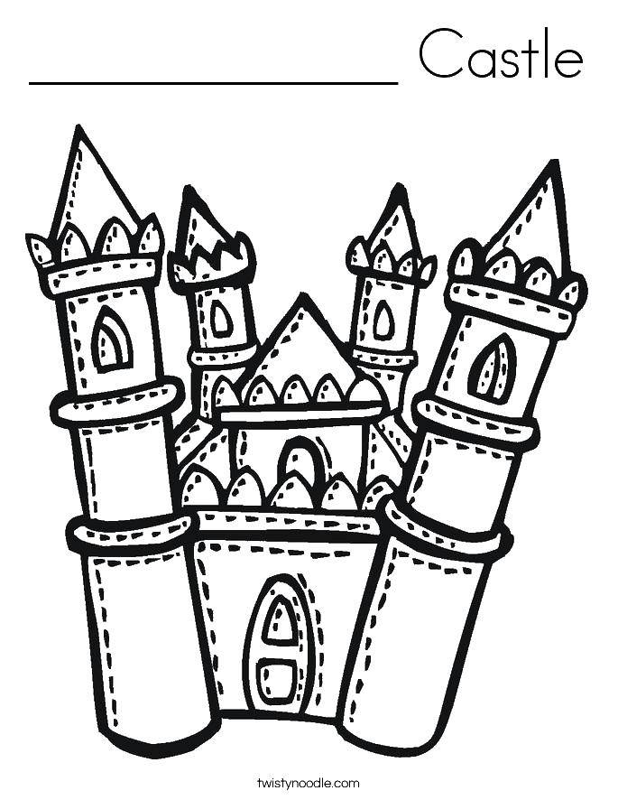 Название: Раскраска Маленький замок. Категория: Замки. Теги: замки, замок, башни.